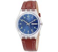 Swatch Men's Analogue Quartz Watch with Leather Strap GE709