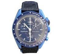 Swatch MoonSwatch Omega x Mission to Neptune Ostrich Leather Wrist Watch