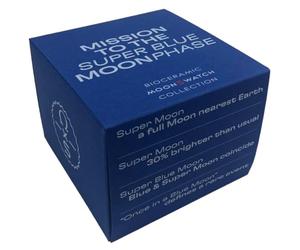 Swatch MoonSwatch Omega x Mission To The Super Blue Moonphase Wrist Watch, blue, Strap