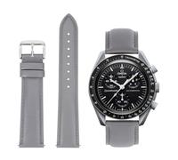 Swatch Moonswatch Strap - Black Leather Quick Release Omega x Swatch Straps for Men and Women - 20 mm Calfskin Speedmaster Replacement Watch Strap