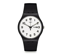 Swatch Twice Again Again White Dial Black Biosourced Strap Watch