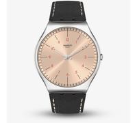 Swatch Smart Stitch Black Leather Strap Watch SS07S118