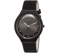 Swatch Women Analog Quartz Watch with Faux Leather Strap SVOB107