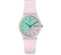 Swatch Ultrarose Bubblegum Pink White Rubber Strap Watch GE714