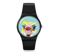 Swatch Unisex Adult Analogue Quartz Watch with Silicone Strap SUOB159