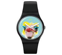 Swatch Unisex Adult Analogue Quartz Watch with Silicone Strap SUOB159
