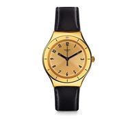 Swatch Unisex Analogue Quartz Watch with Leather Strap YGG105