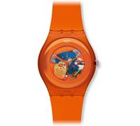 Swatch Unisex Analogue Watch with Orange Dial Analogue Display - SUOO100