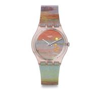 Swatch Unisex Casual Bioceramic Watch Pink Art Journey Turner's Scarlet Sunset, Pink