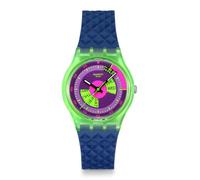 Swatch Unisex Casual Biosourced Quartz Watch Green Water Resistant Swatch NEON SKYCHART