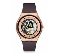 Swatch Unisex Casual Watch Brown Stainless Steel Quartz Copper Flame, Brown, Modern