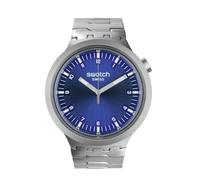 Swatch Unisex Dress Blue Stainless Steel Quartz Big Bold Irony Indigo Hour, Blue, Big Bold