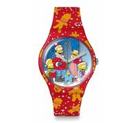 Swatch Simpsons Winter Wonderland Red Gingerbread Watch SUOZ361