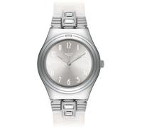 Swatch Women Analog Quartz Watch with Leather Strap YLS177