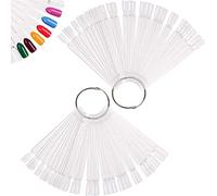 Swatches 100Pcs Swatch Sticks Colour Display Tips Art Tips Sticks with Metal Ring for Salon and Beginners (Clear)