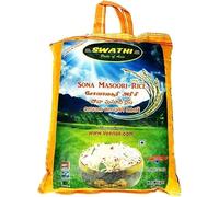 Swathi Sona Masoori Raw Rice 5kg Lightweight Aromatic Ideal for Daily Cooking South Indian Meals Biryani and Pulao Product from India Pack of 1