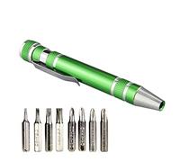 SWATOM 8 in 1 Mini Screwdriver Set Small Screwdrivers Pen Magnetic Repair Tools EDC Compact Gadgets Computer Eyeglasses Home Improvement (Green)