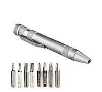 SWATOM 8 in 1 Mini Screwdriver Set Small Screwdrivers Pen Magnetic Repair Tools EDC Compact Precision Gadgets for Computer Eyeglasses Daily Home Improvement Use (Grey)