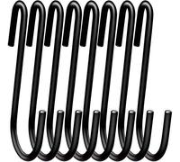 Swatowot 12 Pack Heavy Duty 10 cm S Hooks S Shaped Hanging Hooks Large Hangers for Kitchen, Bathroom, Bedroom and Office (12 Pack, X-Large, Black)