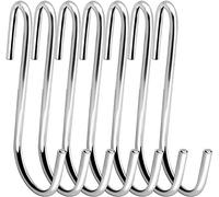 Swatowot 12 Pack Heavy Duty 10 cm S Hooks S Shaped Hanging Hooks Large Hangers for Kitchen, Bathroom, Bedroom and Office (12 Pack, X-Large, Silver)