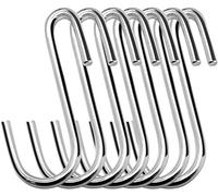 Swatowot 20 Pack Heavy Duty S Hooks 6 cm S Shaped Hanging Hooks Large Hangers for Kitchen, Bathroom, Bedroom and Office (20 Pack, Small, Silver)