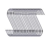 Swatowot 30 Pack Heavy Duty S Hooks 9 cm S Shaped Hanging Hooks Large Hangers for Kitchen, Bathroom, Bedroom and Office