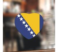 Swavecat 100PCS Round Bosnia and Herzegovina Flag Stickers for Envelope Bosnia and Herzegovina Heart Shape Love Vinyl Round Sticker Decal Country National Stickers for Cards Gift Boxes 2inch