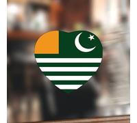 Swavecat 100PCS Round Kashmir Flag Round Stickers Labels Kashmir Heart Shape Love Vinyl Tag Sticker Round Decal Country Souvenir Stickers for Small Business Packages Birthday Party 2inch