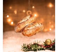 Swavecat Baguette French Bread Food Christmas Tree Ornament Sourdough Baker Gift Bread Themed Xmas Keepsake Acrylic Xmas Tree Decoration Double-Sided Print 2D Christmas Decor Keepsake 5in
