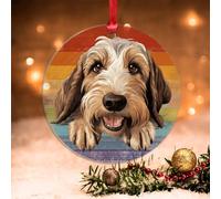 Swavecat Christmas Ornament for Rainbow Dog Petit Basset Griffon Vendeen Christmas Ornaments Cute Funny Peeking Dog Puppy Christmas Tree Decorations Lesbian Dog Mom Gift Christmas Ornament