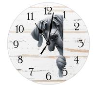 Swavecat Great Dane Art Clock Great Dane Dog Peeking Around Corner Clock Funny Dog Animal Wooden Wall Clocks Quartz Battery Operated Silent Wall Clock for Home Bar Coffee 12x12in