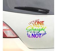 Swavecat Lesbian LGBTQ Car Decal Sticker Let’S Get One Thing Straight I’M Not Bumper Stickers Lesbian Pride Rainbow Support Stickers for Car Vinyl Decal for Truck Window Bumper Sticker