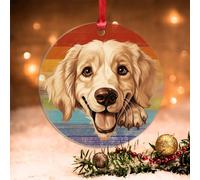 Swavecat Ornaments Rainbow Dog Golden Retriever Funny Xmas Ornament Golden Retriever Peeking Dog Christmas Tree Ornament Pride Dog Rainbow Holiday Present Acrylic Xmas Tree Ornament