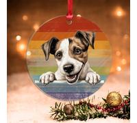 Swavecat Parson Russell Terrier Ornaments for Christmas Tree Gay Pride Parade Gift Acrylic Christmas Ornaments Parson Russell Terrier Cute Funny Peeking Dog Puppy Xmas Hanging Ornament