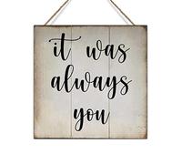 Swavecat Rustic Wooden Sign Inspirational Quote Bible Motto Sign Wall Decor It Was Always You Wall Decor Wood Signs for Living Room Home Decoration 8X8In Wall Decor for Bedroom Home Gift