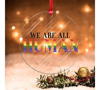 Swavecat We Are All Human Lgbtq Pride Christmas Ornament Lesbian Gay Progress Pride Bisexual Christmas Decorations Pride Month LGBTQ Acrylic Xmas Tree Hanging Pendant Keepsake