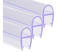 SWAWIS 3 x Shower Seals, 1 m D-Type Shower Glass Door Seal for 6 mm, 7 mm, 8 mm Glass Thickness Shower Cubicles Seals Shower Lip with Water Repellent