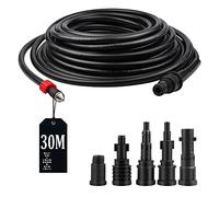 SWAWIS 30m Stainless Steel Pipe Cleaning Hose, 180 Bar, 60°C, Pipe Cleaning Set with 5 Adapters for Kärcher/Lavor/Interpump/Bosch Pressure Washers, Drain Cleaner Hose