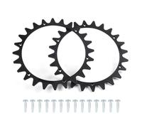 SWAWIS Plastic Spikes for Robotic Lawnmower Black Diameter 225 mm Compatible with Worx Landroid L Model - WR153E WR155E WR147E.1 WR148E, with 14 x Screws, Traction Improvement, Deburring, 1 Pair