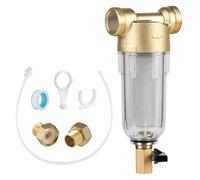 SWAWIS Spin-Down Sediment Water Filter, 40 Micron Reusable Water Prefilter with Adapters, Sedimentary Filter for Well Water Pipe, Brass Pre-Filter Sediment Spin-Down (3/4 Inches)
