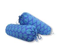 Swayam Round Bolster Pillow Cover - Set of 2 | 100% Cotton Printed Soft and Luxurious Decorative 30" x 15" Bolster Cover Set of 2 for Living Room Diwan Set - Blue