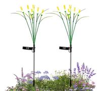 Swaying Solar Garden Lights - 2 Pack Firefly Lights | 69cm IP65 Waterproof Outdoor Decor, 6 LED Warm White & Color Solar Stakes for Pathway Lawn Patio Grass Design Landscape Lighting