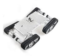 Swaytail Premium Large Metal 4WD Shock Absorption Robot Tank Car Chassis Kit for Arduino/Raspberry Pie/MicroBit with 33 DC Motor, Shock Absorbing Tracked Crawler with Damping System DIY Maker Model