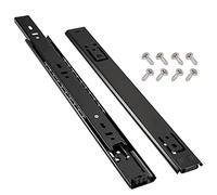 SWAYVES Kitchen Cabinet Drawer Slides, 1 Pair Keyboard Tray Guides, 2-Sectstretching, Side Mounting, Drawer Runners Slide Rail/Black/25Cm/10In