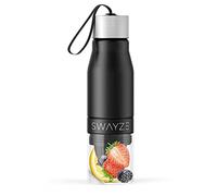 Swayze Water Bottle Fruit Infuser, BPA Free, Infusion Section, Fruit Squeezer Juicer, 650ml Sport Durable Leak Proof Camping Outdoors Detox Healthy Hydration (Black)