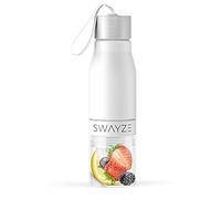 Swayze Water Bottle Fruit Infuser, BPA Free, Infusion Section, Fruit Squeezer Juicer, 650ml Sport Durable Leak Proof Camping Outdoors Detox Healthy Hydration (White)