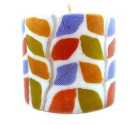 Swazi Candles Autumn Leaves Pillar Fair Trade, Handmade, Reusable.