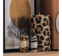 Swazi Candles Leopard Print Pillar - Fair Trade African Animal Print Double Pillar Candle, Unscented