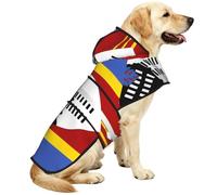 Swaziland flag Print Dog Raincoats with Reflective Hooded,Portable Pet Poncho Jacket,for Small,Medium,Large XL Puppies