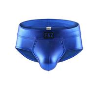 Swbreety Men's Shiny Metallic Mini Boxer Briefs Performance Trunks Underpants - blue - Medium
